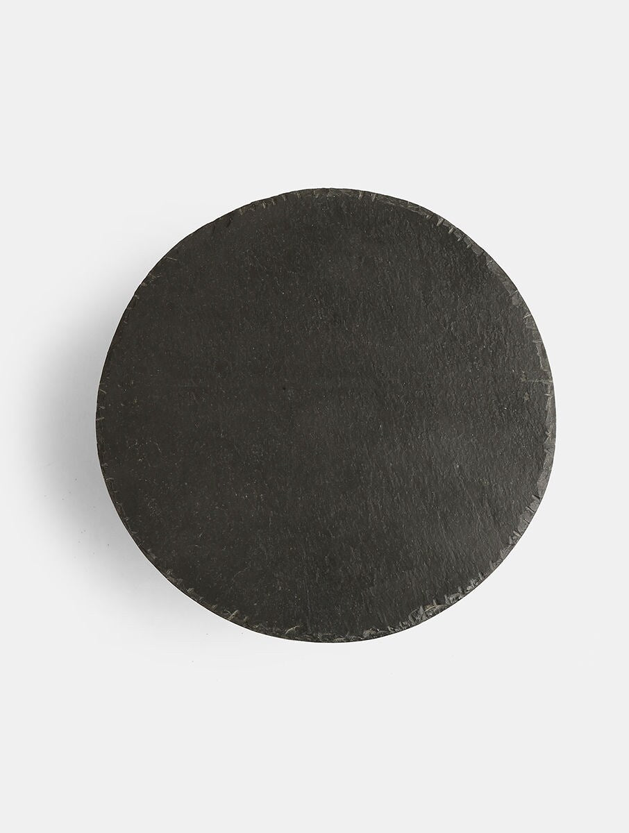 Black Marble Cake Stand With Wooden Base