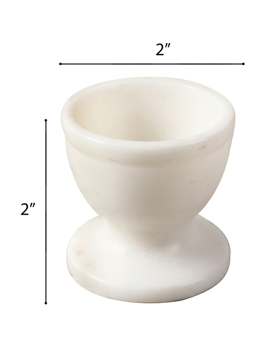 White Marble Egg Cups – Set of 2