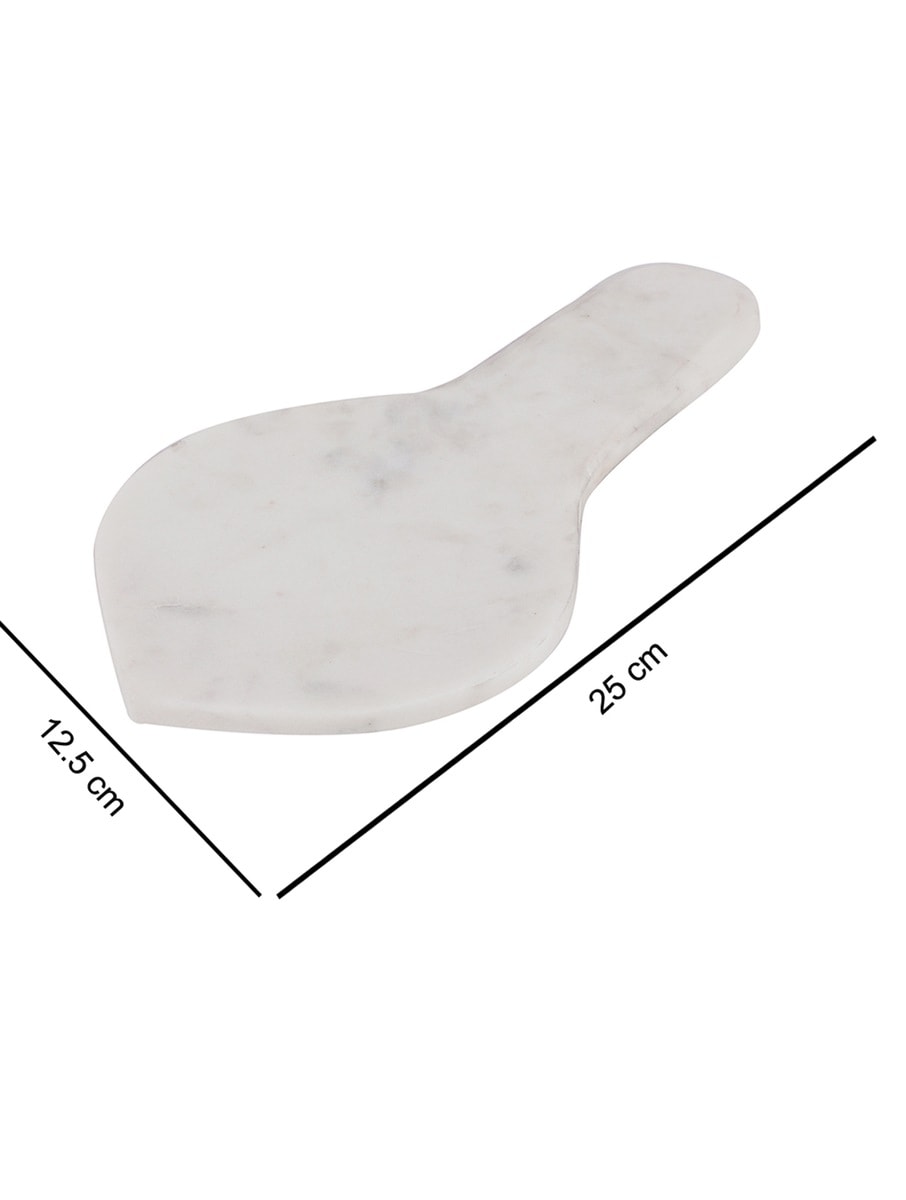 White Marble Handled Utility Platter