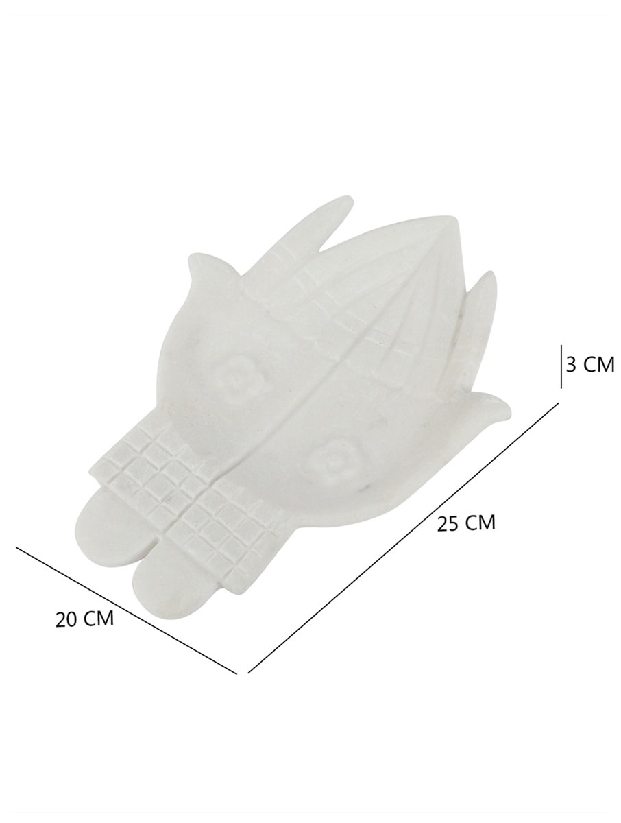 White Marble Hand-Shaped Serving and Decor Platter