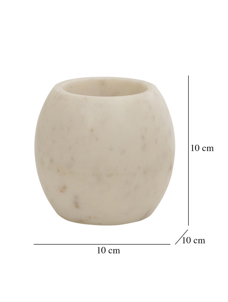 Handcrafted White Marble Multipurpose Organizer