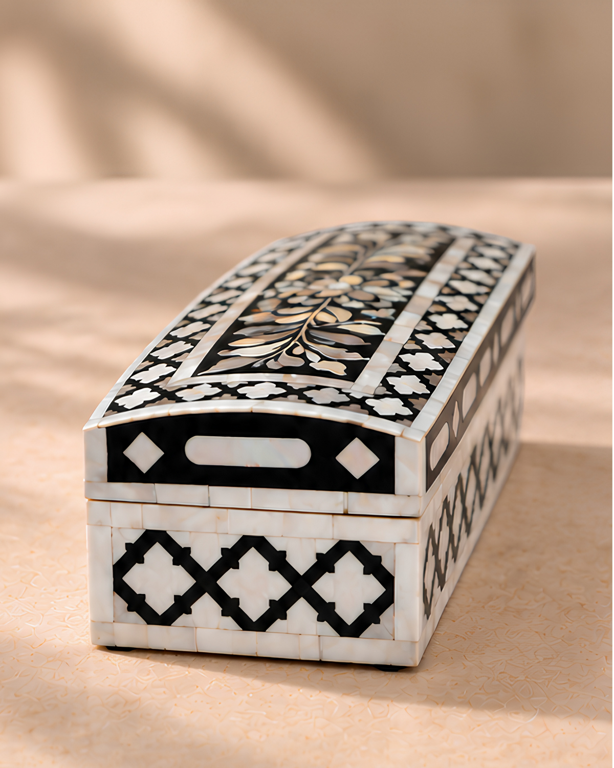 Midnight Black Mother of Pearl Inlay Box