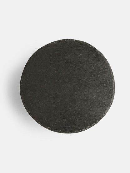 Black Marble Cake Stand With Wooden Base