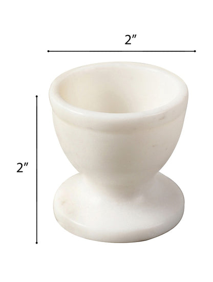 White Marble Egg Cups – Set of 2