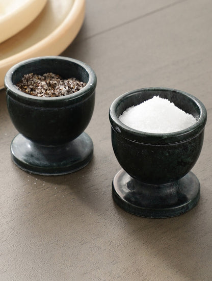 Black Marble Egg Cups Set of Two