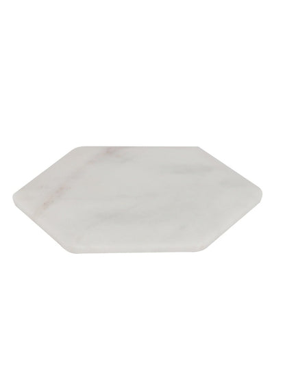 White Marble Hexagonal Coasters – Set of Four