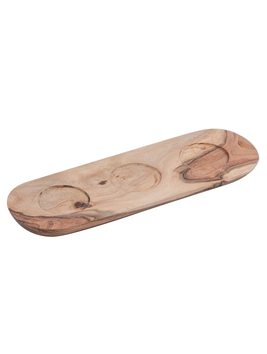 White Marble Container Set with Wooden Tray