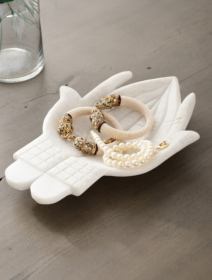 White Marble Hand-Shaped Serving and Decor Platter
