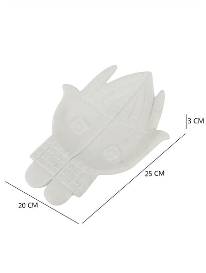 White Marble Hand-Shaped Serving and Decor Platter