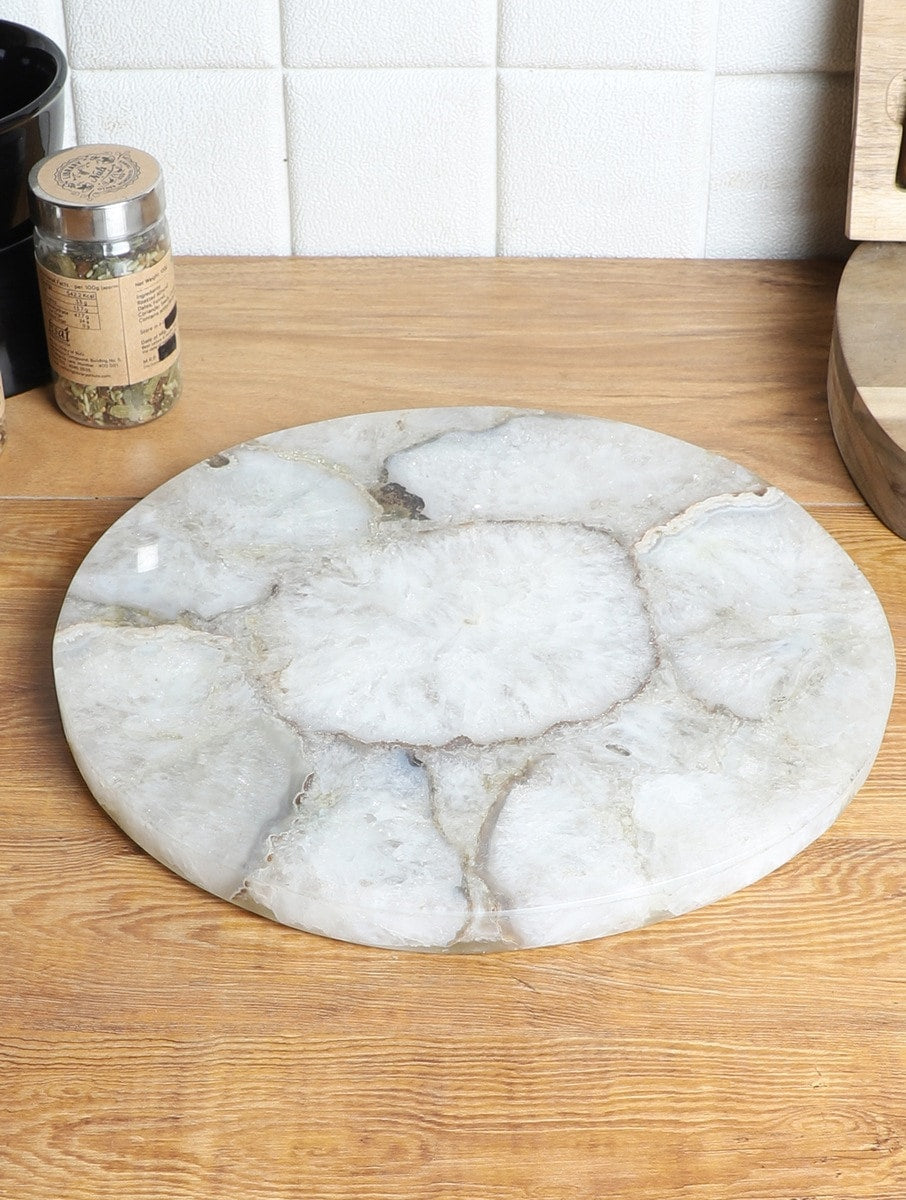White Marble Round Cheese and Serving Board