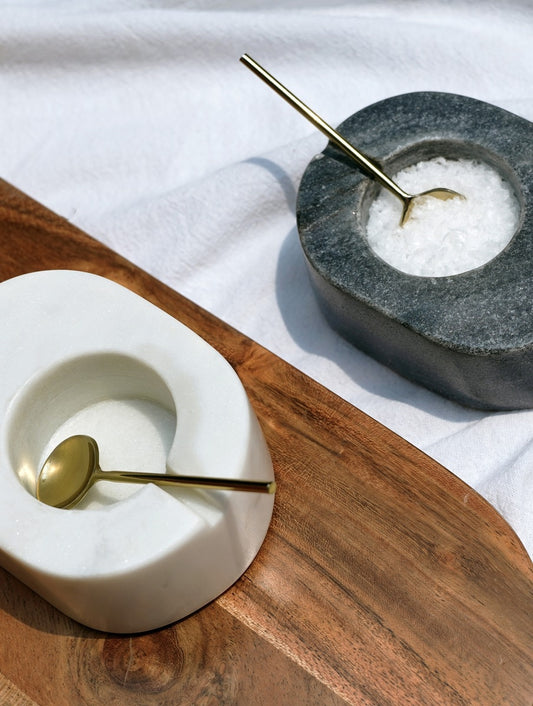 Black and White Marble Bowl Set – Two Pieces
