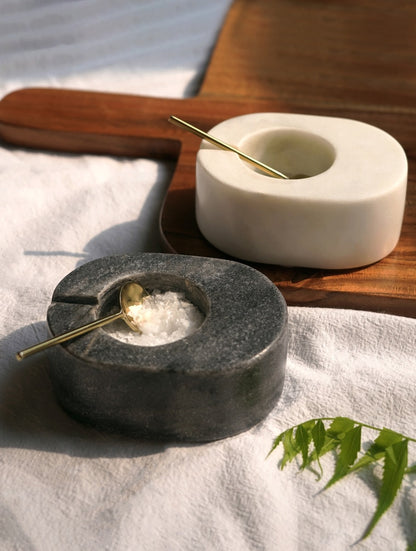 Black and White Marble Bowl Set – Two Pieces