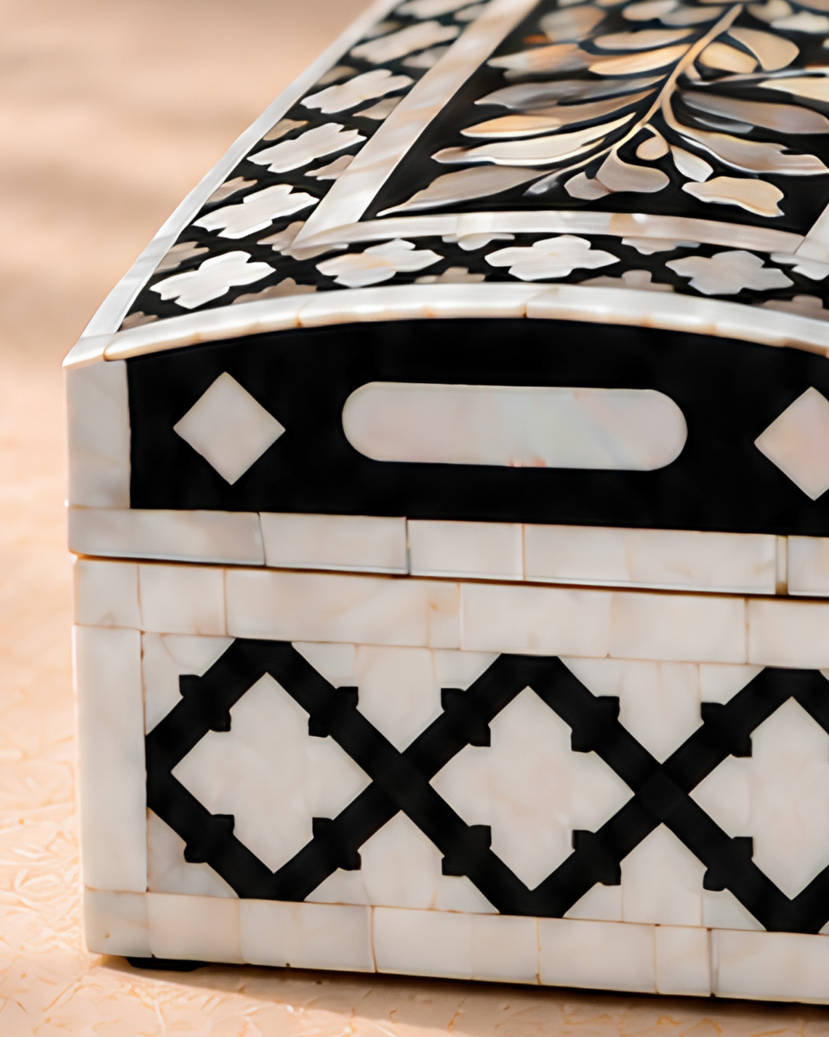Midnight Black Mother of Pearl Inlay Box