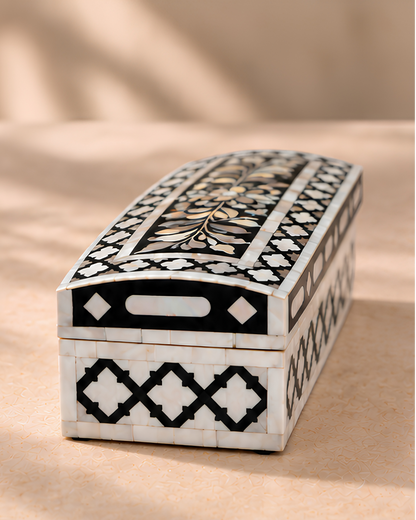 Midnight Black Mother of Pearl Inlay Box