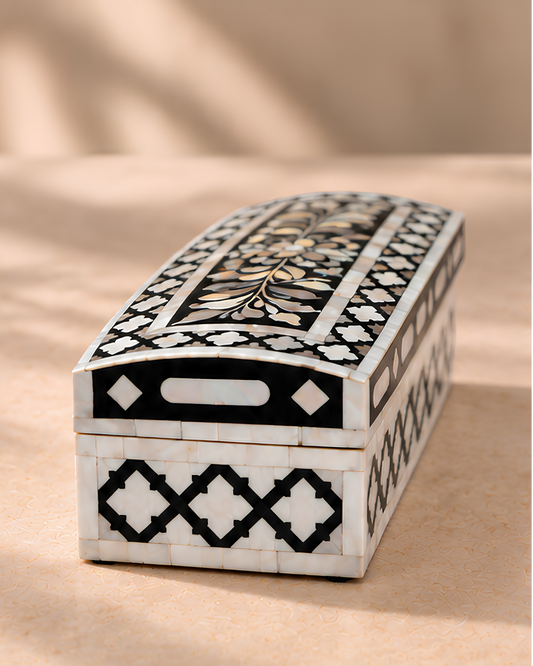 Midnight Black Mother of Pearl Inlay Box