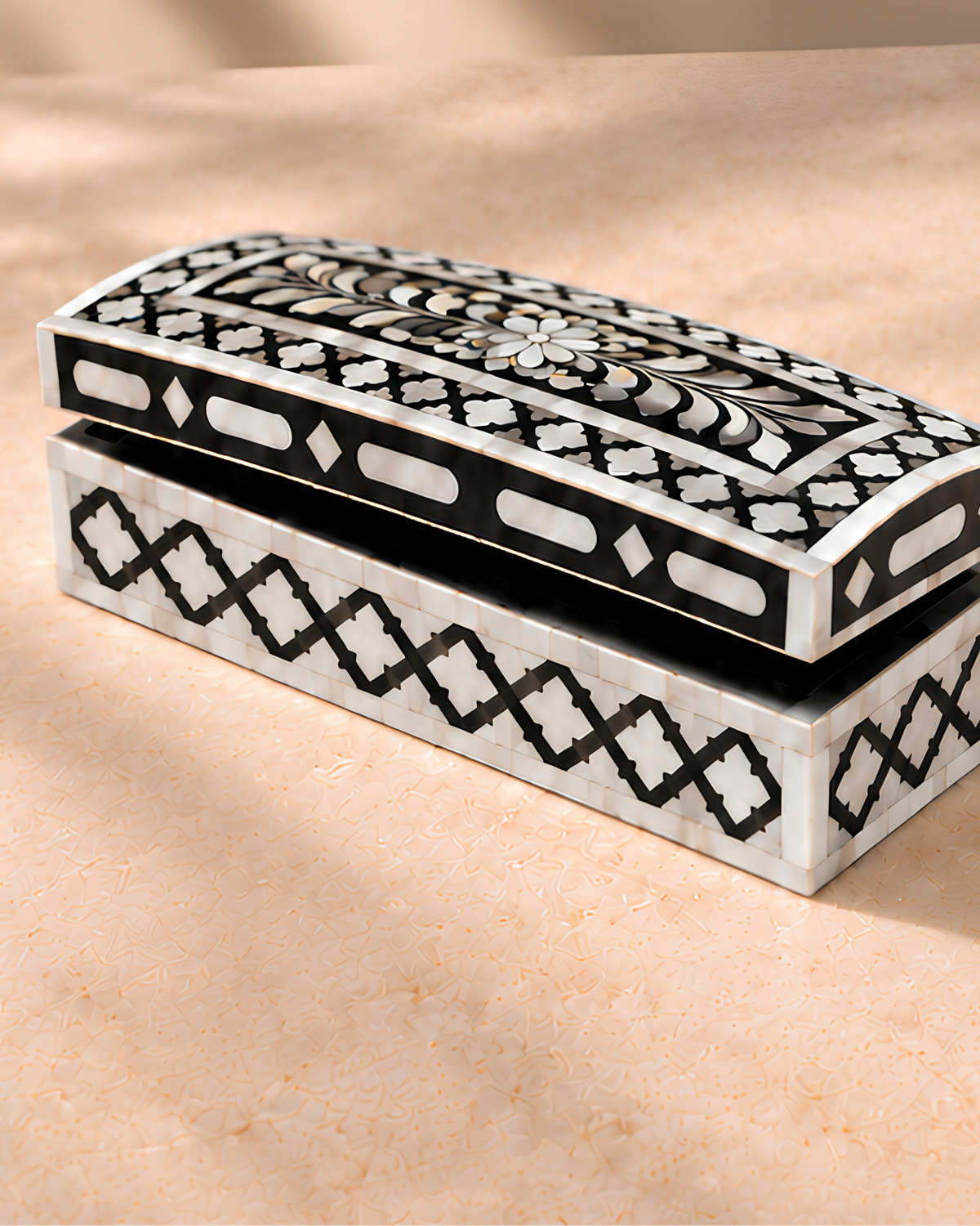Midnight Black Mother of Pearl Inlay Box