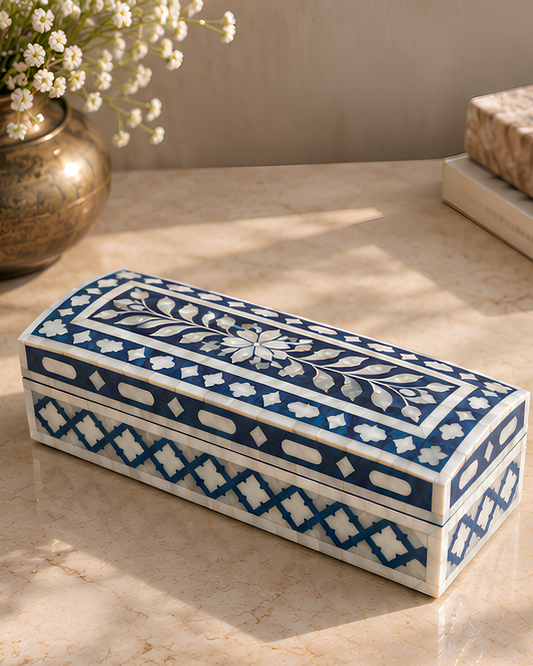 Royal Blue Mother of Pearl Inlay Box