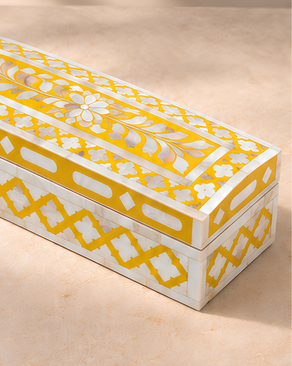 Golden Mustard Mother of Pearl Inlay Box