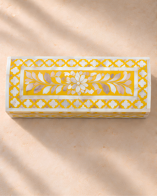 Golden Mustard Mother of Pearl Inlay Box