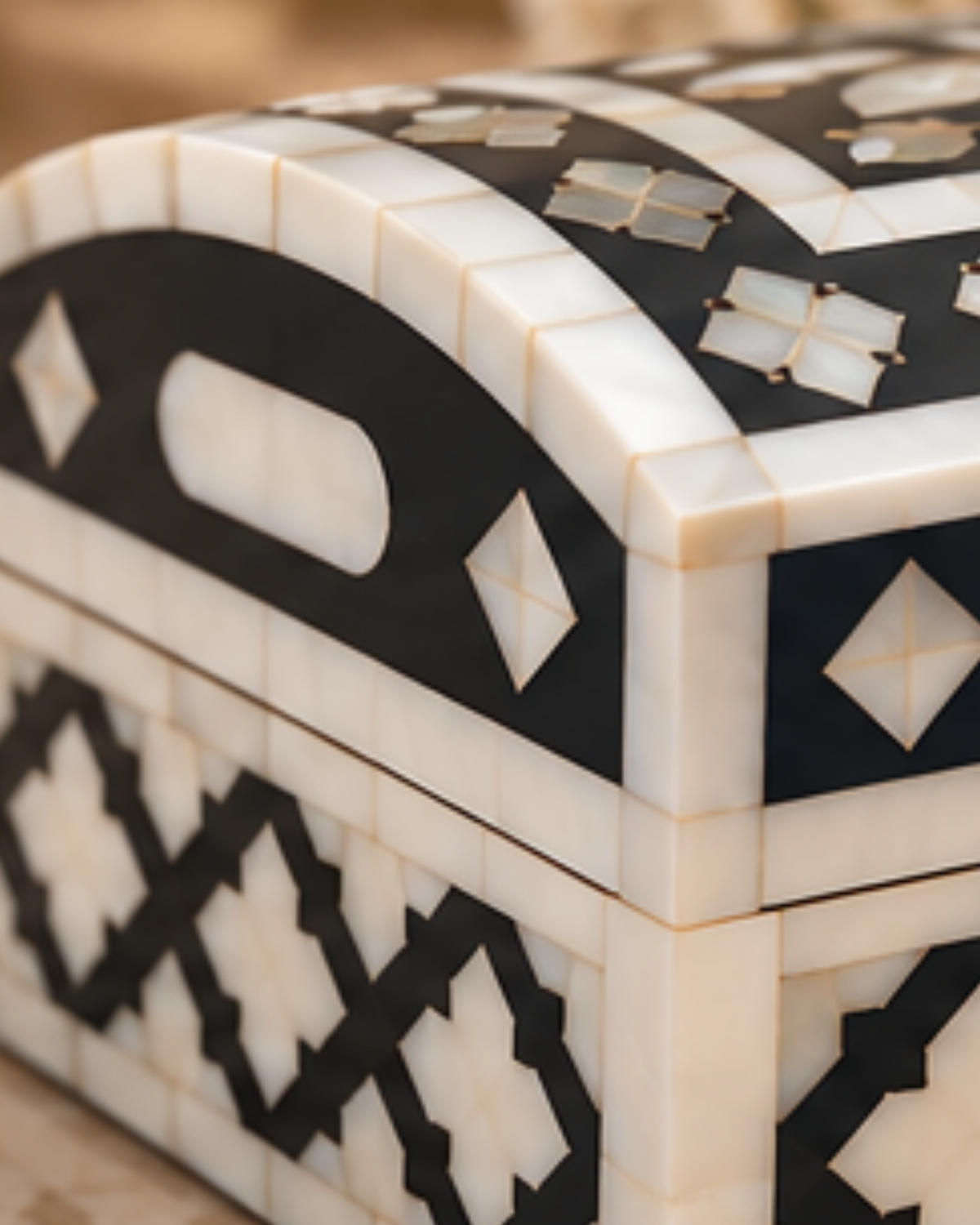 Midnight Black mother of pearl inlay decorative box