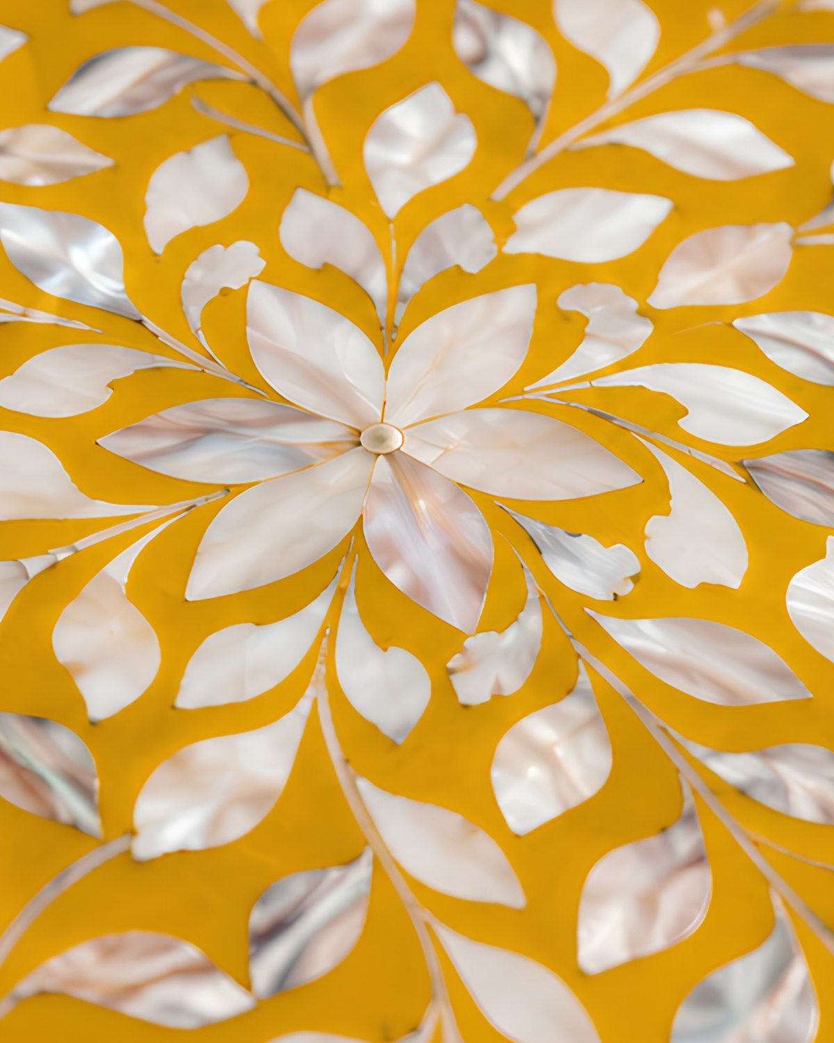 Golden Mustard mother of pearl inlay decorative tray