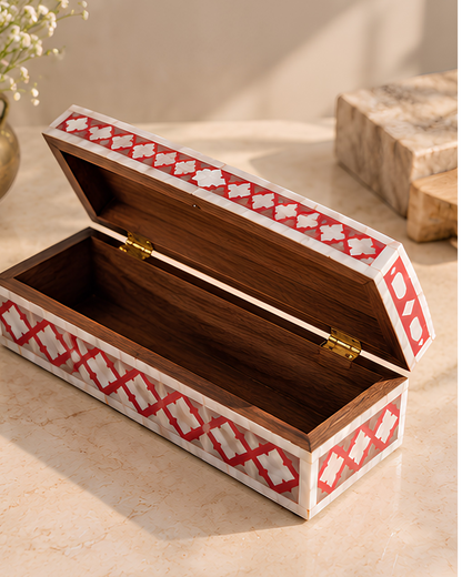 Ruby Red Mother of Pearl Inlay Box