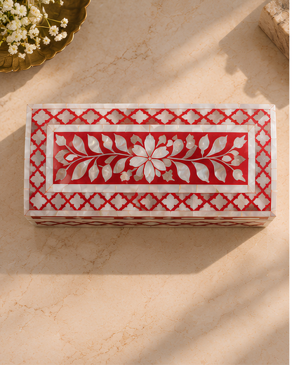 Ruby Red Mother of Pearl Inlay Box
