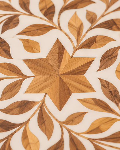 Wood Inlay Rectangular Serving Tray